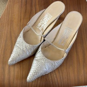 Vintage Salvatore Ferragamo Snakeskin Kitten Heels